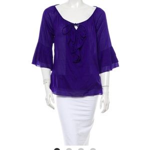 NWOT Diane Von Furstenberg Purple Blouse SzM